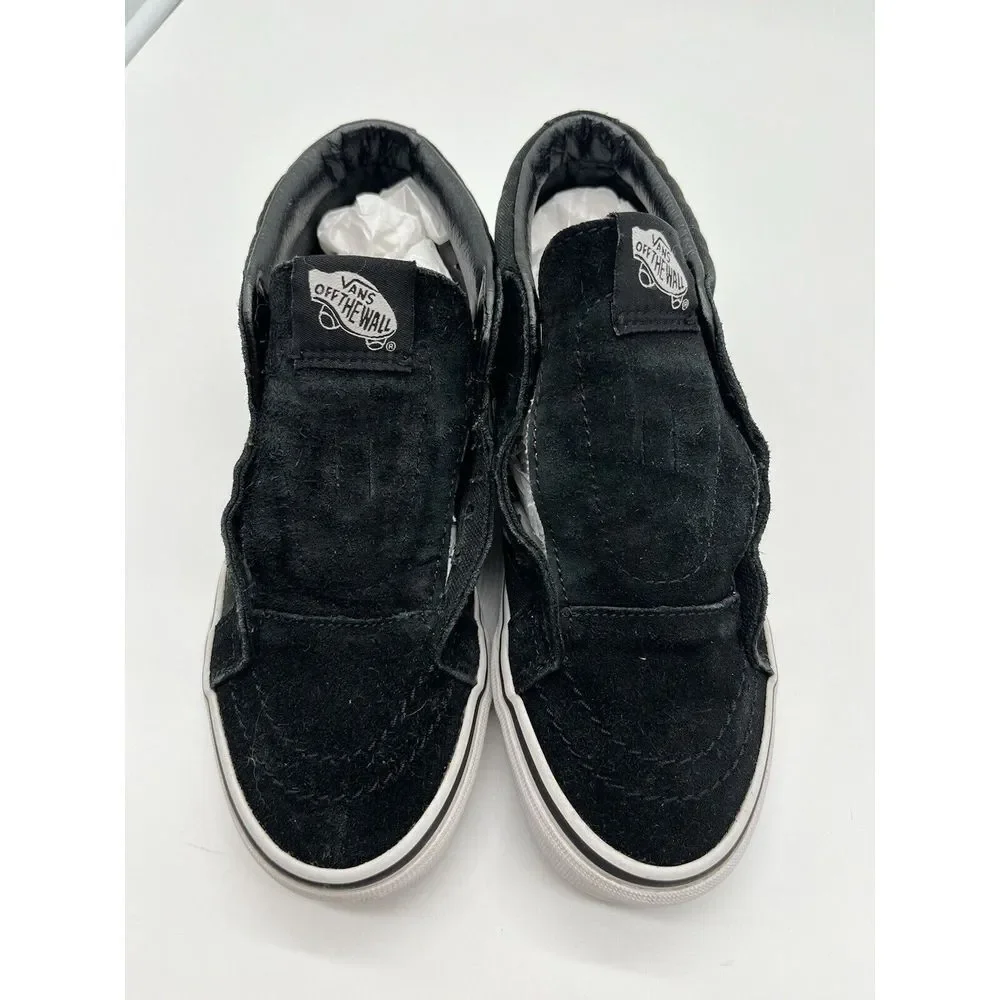 VANS SK8-Mid Black Embroidered Rose Skate Sneakers Shoes Women's‎ 5.5